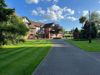 Beautiful house and lawn in Spring