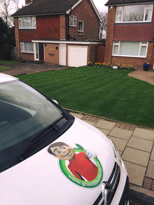 GreenThumb Van outside a lawn that has been treated by GreenThumb Bromley and Croydon