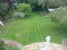 striped green lawn treated by greenthub grantham & bourne