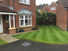 front lawn with stripes treated by GreenThumb Falkirk