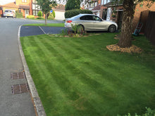 front lawn with stripes treated by GreenThumb Denbighshire