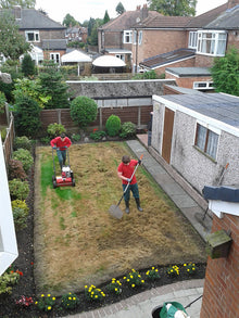 Lawn being scarified by GreenThumb Manchester North West
