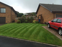 front lawn with stripes treated by GreenThumb Falkirk